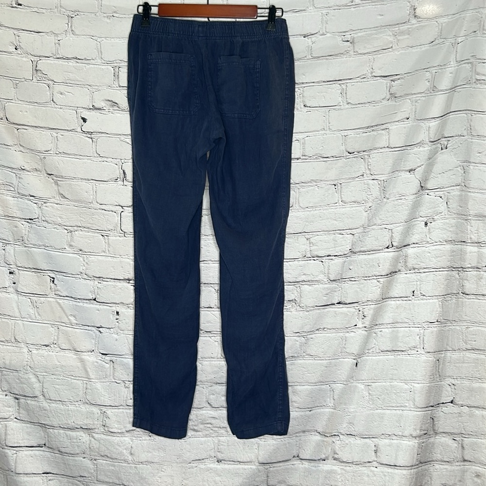Lilly Pulitzer Navy Blue Elastic Waistband Linen Pants Size X-Small - Picture 2 of 10